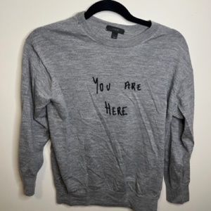 Like New Small J.Crew "You Are Here" 100% Merino Wool (Thin)
